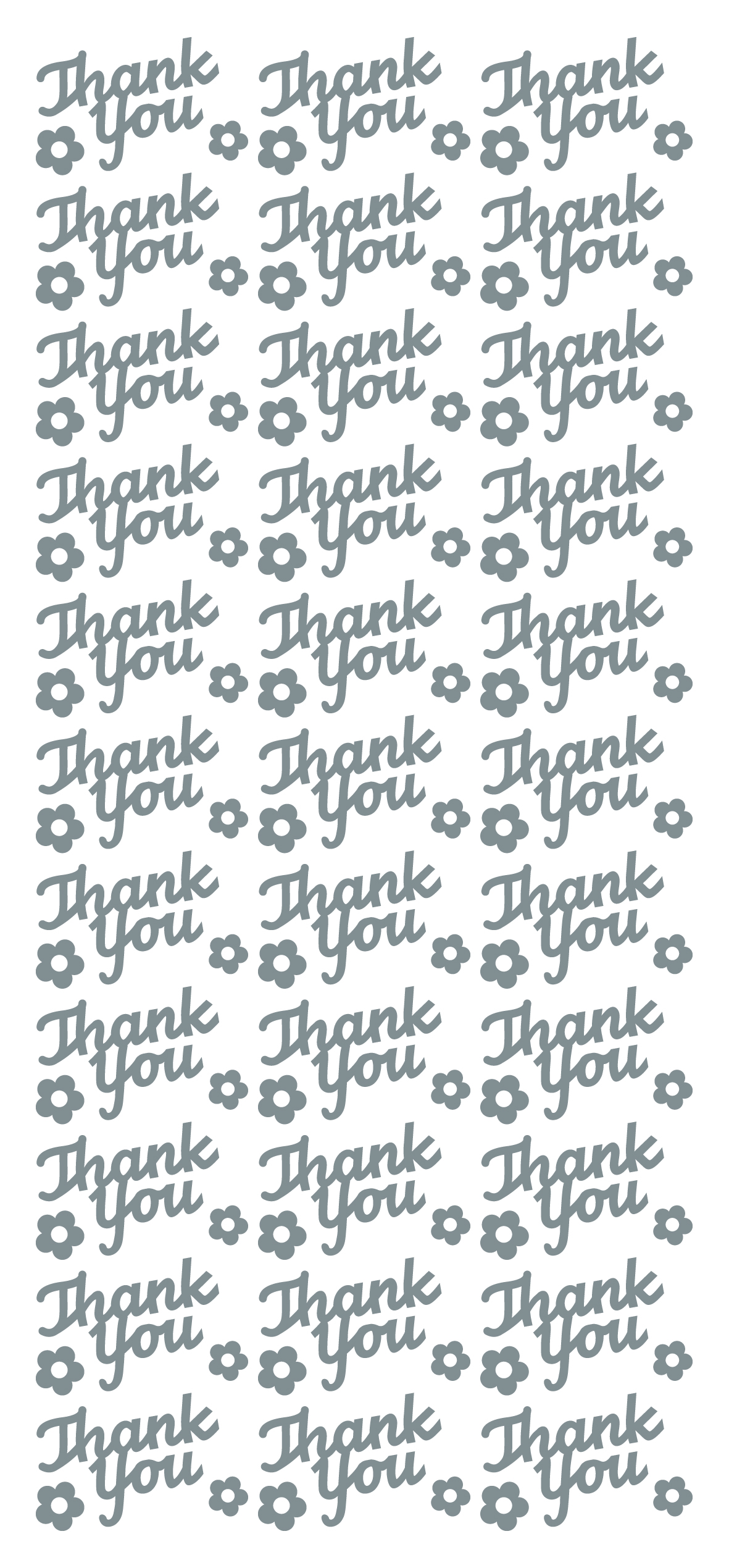 Sticker Thank You Silver (x10)