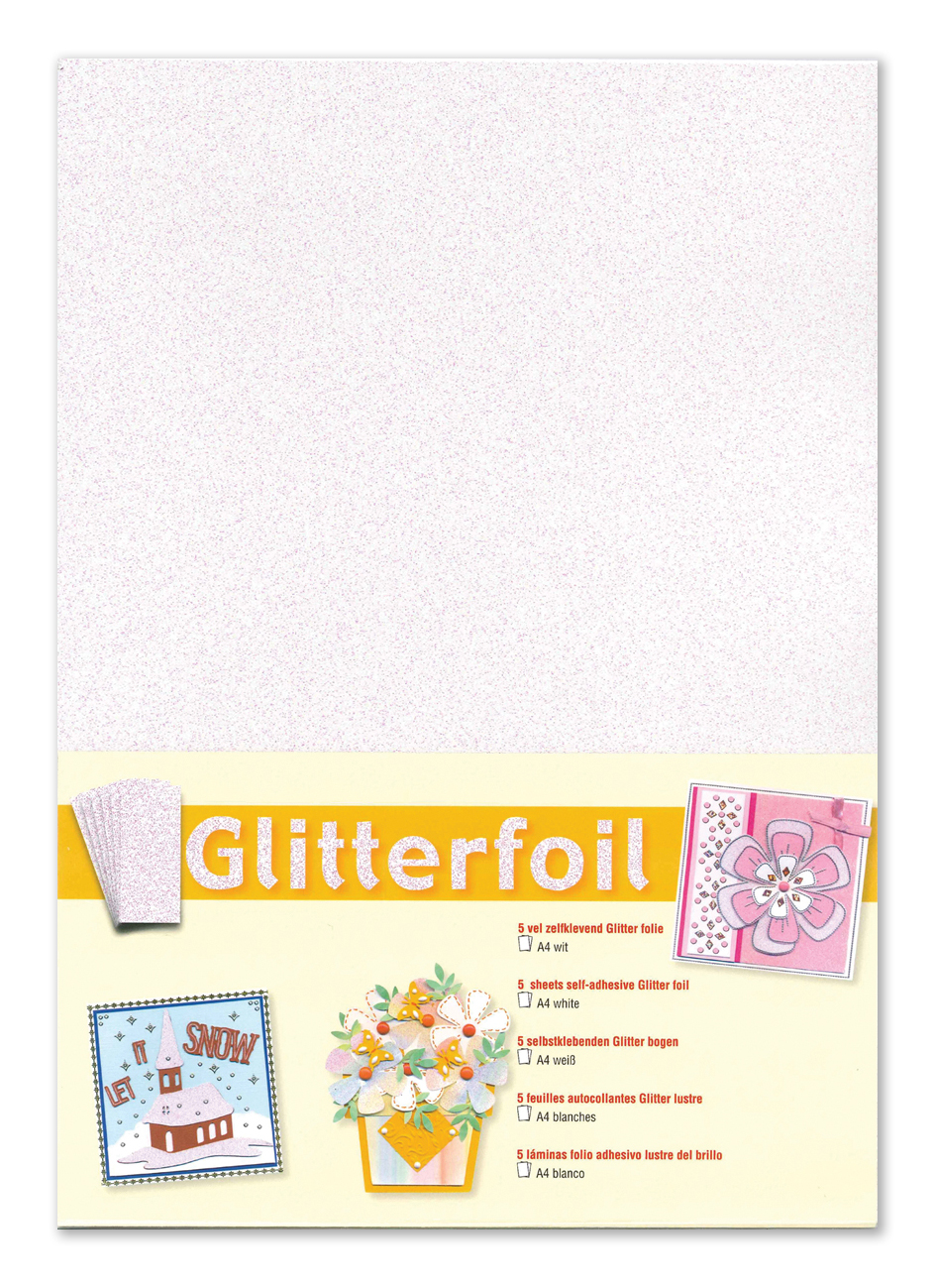 Glitterfolie Wit 5 A4 vellen