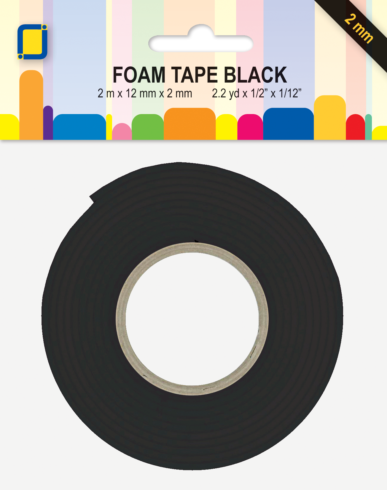 3D Foam Tape Rol Zwart 2 mm (x10)