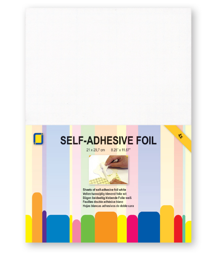 Dubbelzijdig Klevend Folie Foil Wit 4x A-4
