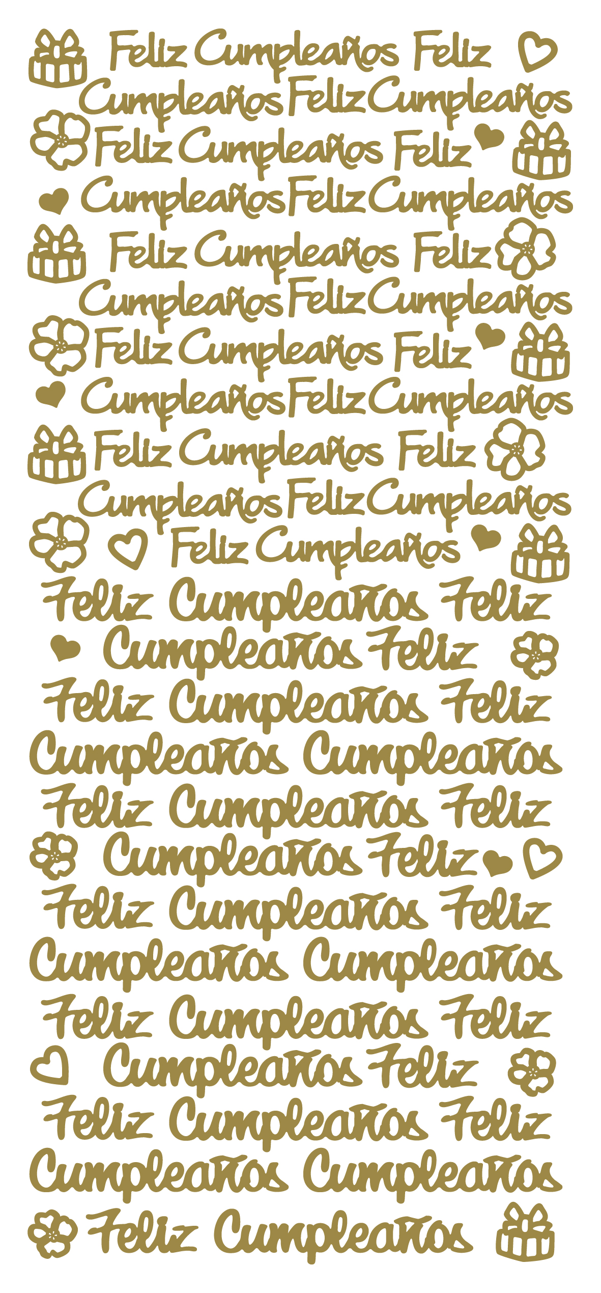 Sticker Feliz cumpleanos Gold (x10)