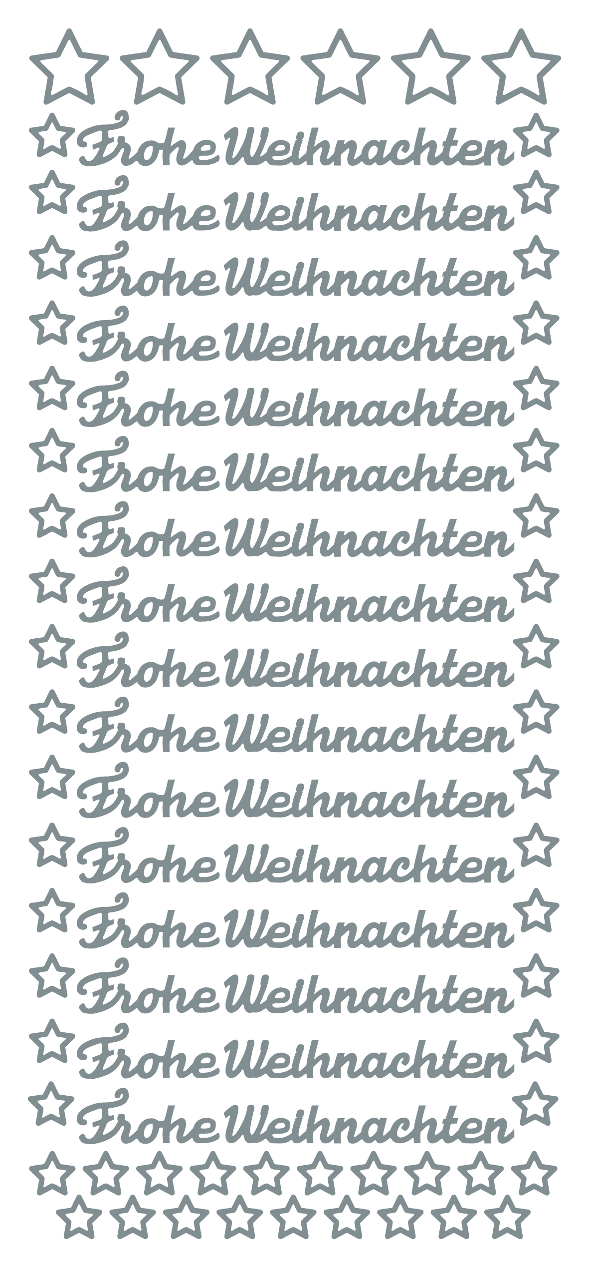 Sticker Frohe Weihnachten Silver (x10)        
