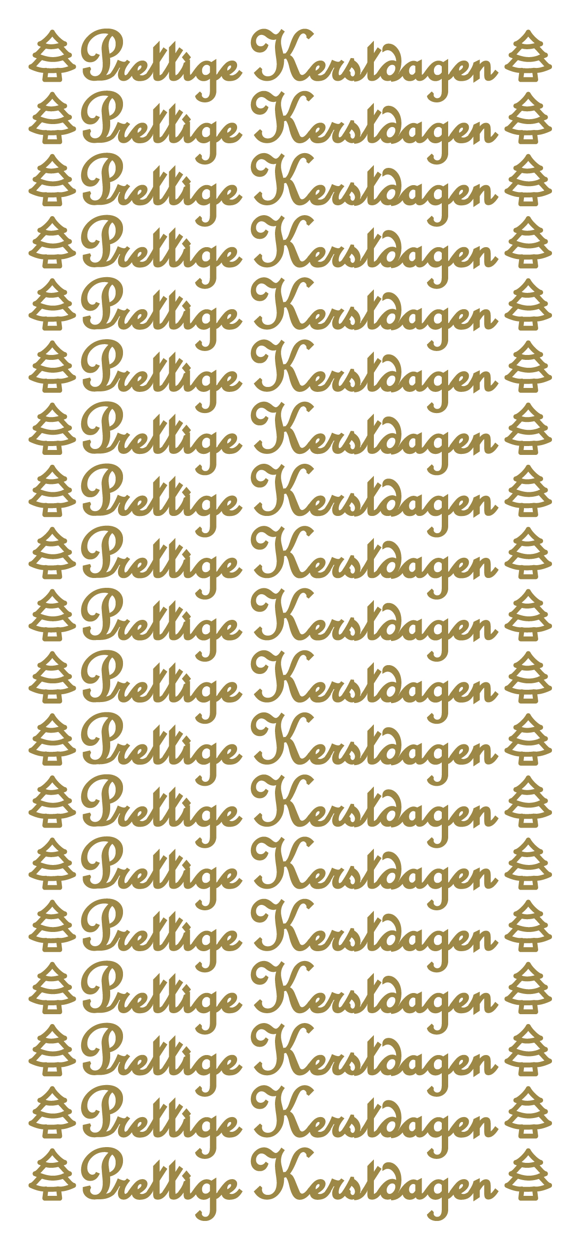 Sticker Prettige Kerstdgn Gold (x10)